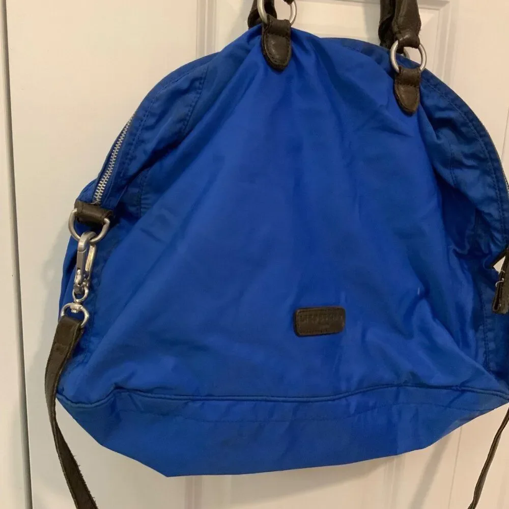 Liebeskind Blue Nylon Handbag With Detachable Leather Strap & Dual Handles